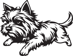 Yorkshire terrier dog. Hand drawn vector illustration	