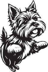 Fototapeta premium Yorkshire terrier dog. Hand drawn vector illustration 