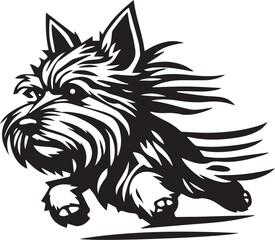 Yorkshire terrier dog. Hand drawn vector illustration	