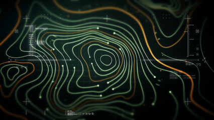 Futuristic Holographic Terrain environment, geomorphology, topography loop motion graphic user...