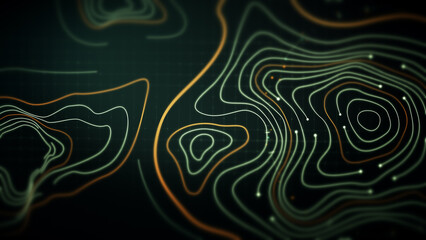 Futuristic Holographic Terrain environment, geomorphology, topography loop motion graphic user interface head up display screen