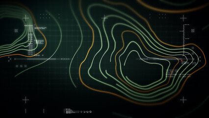 Futuristic Holographic Terrain environment, geomorphology, topography loop motion graphic user...