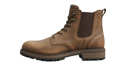 Isolated Brown Leather Boot