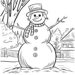 snowman drawing clip art