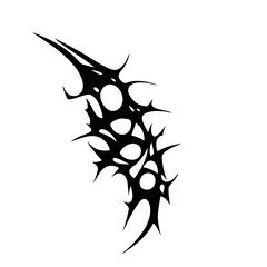 Spiked and Pierced Tribal Tattoo Design Logo Fierce Black Abstract Artwork Symbolizing Strength, Protection, and Raw Energy