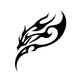 Flaming Tribal Tattoo Design Logo Dynamic Black Abstract Artwork Symbolizing Energy, Freedom, and Fierce Passion