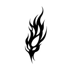 Tribal Flame Tattoo Design –Bold Black Symbol Logo Design Illustration tattoo Inner Strength in Abstract Ink Art