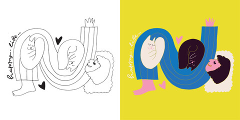 Trendy hand drawn doodle lettering quote. Lettering for t-shirt design, mug print, bag print, clothes fashion. 100% hand drawn vector image.