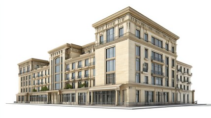 Fototapeta premium building 3d isolated white background