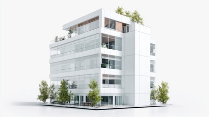 Fototapeta premium building 3d isolated white background