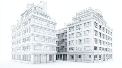 Fototapeta premium building 3d isolated white background