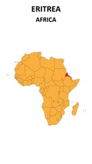 Eritrea Map is highlighted on the Africa with detailed state and region outlines.vvvvvvvvvvv