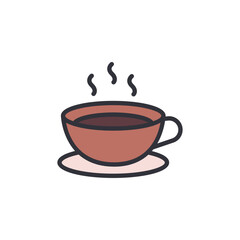 Coffee cup colored icons, minimalist vector illustration ,simple transparent graphic element .Isolated on white background