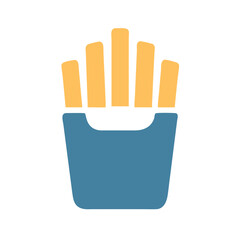 French Fries Icon Vector &ndash; Fast Food Snack and Crispy Potato Symbol