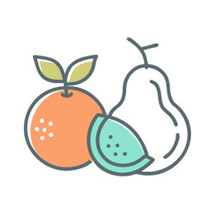 Fruit Pear Icon Vector – Fresh Organic Produce and Healthy Food Symbol

