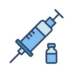 Vector Injection Icon for Medical Design