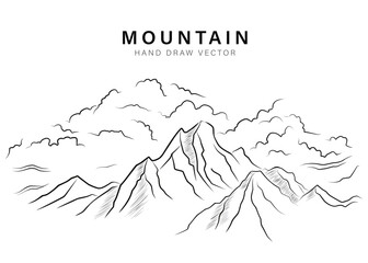 hand drawn mountain design. vector illustration of mountains