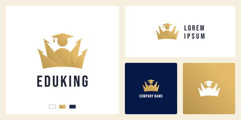 Crown education logo design template