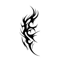 Barbed Chaotic Tribal Tattoo Design Logo Illustration Vector