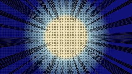 Vintage Comic Book Sunburst Illustration