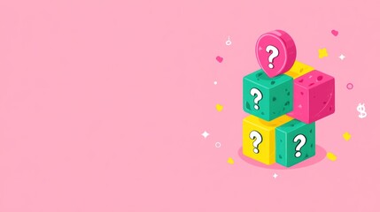 Colorful Question Mark Blocks Stacked