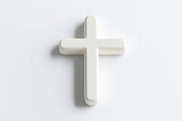 Obraz premium Simple white cross on white background