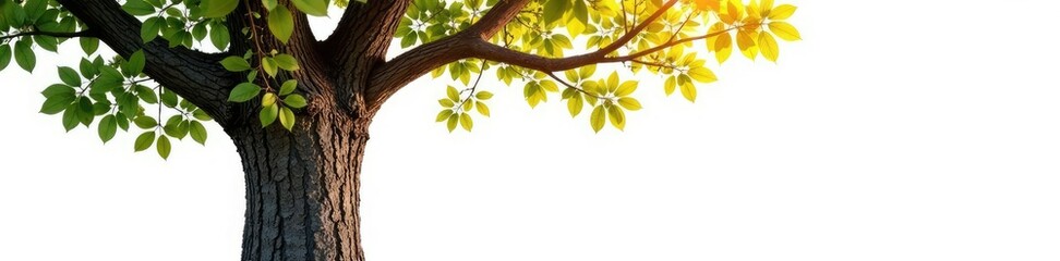 Tree trunk and branches isolated on white background, branches, nature