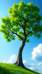 Tree with branches stretching towards the sky, serene, branch, peaceful