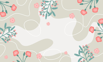 Abstract trendy aesthetic florals background vector