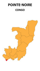Pointe-Noire Map is highlighted on the Congo with detailed state and region outlines.