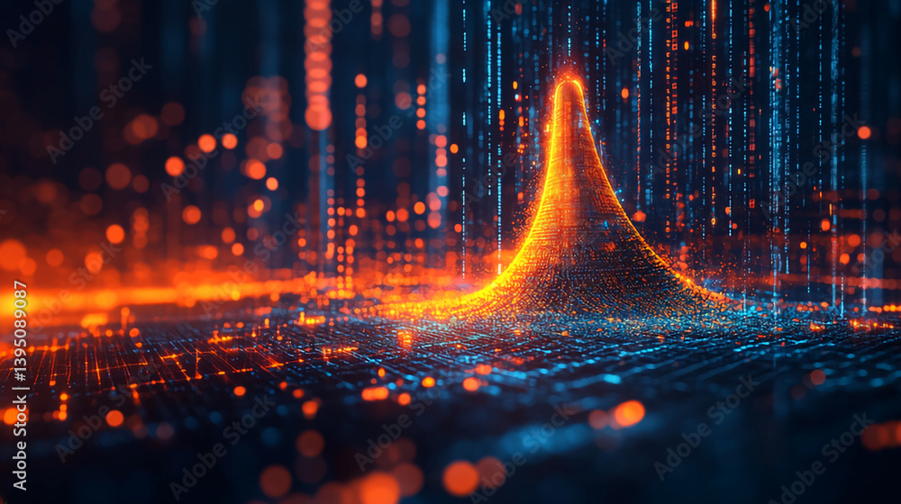 Poster abstract data stream visualization network digital technology background concept design