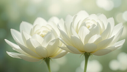 Fototapeta premium Soft White Blooms Background Image Delicate Floral Design for Elegant Wallpaper