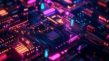 Obraz premium Computer chip with a colorful design