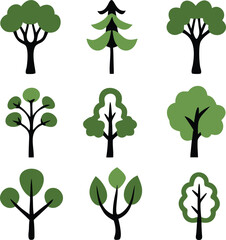 Obraz premium “Tree Silhouettes: Nature’s Shadows in Minimalist Beauty”