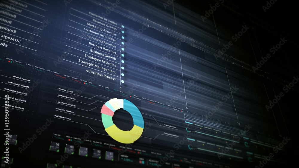 Aufkleber dynamic data visuals for business info graphics, animated charts, and data-driven insights for a bus
