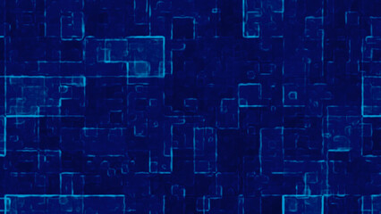 Futuristic Digital Blue Grid Background with Abstract Glowing Squares  