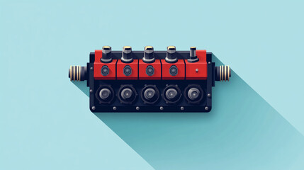 Fototapeta premium Engine block automotive machine car motor mechanic technology auto part vehicle industrial component design