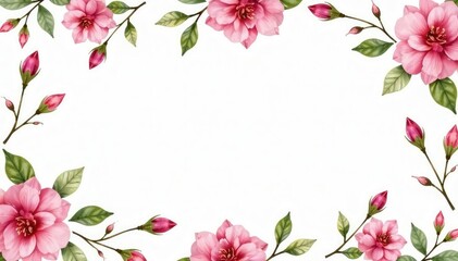 Fototapeta premium Delicate watercolor rosebuds & leaves, repeat pattern, rose, floral background