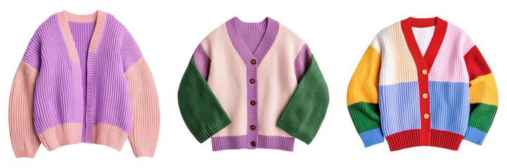 Cozy and colorful cardigans with oversized sleeves, perfect for layering any season. These stylish pieces add cheerful touch