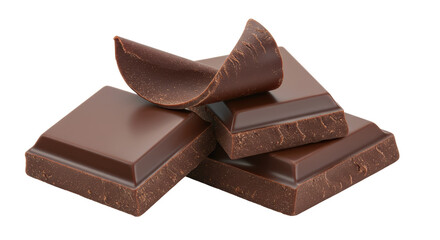 Isolated Dark Chocolate Pieces