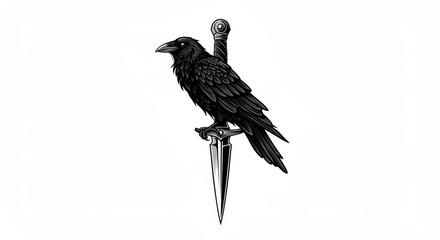 Fototapeta premium Raven and Dagger Assassin Guild Emblem
