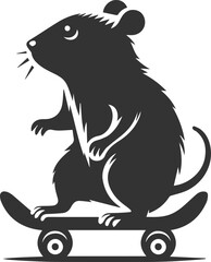 Silhouette of a hamster animal black vector