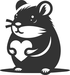 Silhouette of a hamster animal black vector
