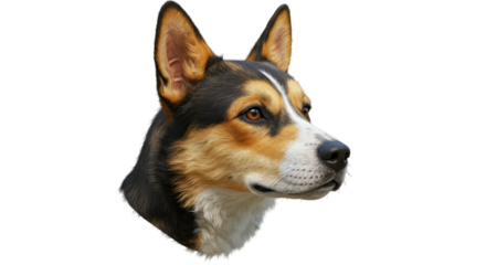 Isolated Dog Head Portrait