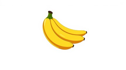 Single Ripe Banana on White Background