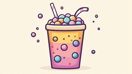 Colorful Drink in Styrofoam Cup