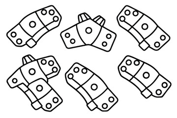  Brake pedal line art artistic automotive feature drawing.