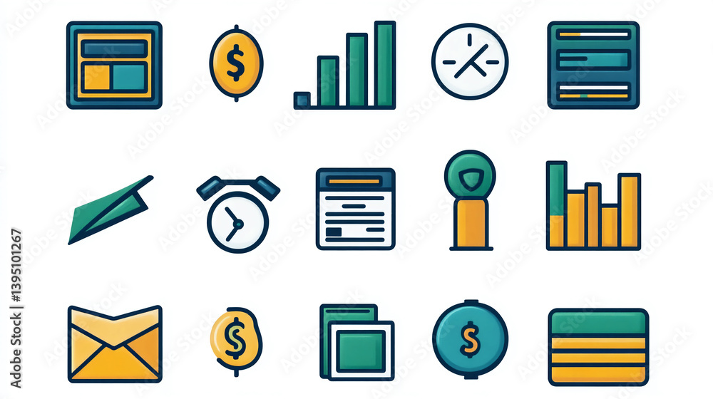 Poster business finance elements vector design for marketing analytics and financial data analysis tools an