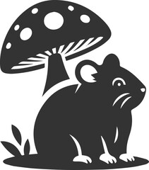 Silhouette of a hamster animal black vector