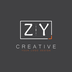 Fototapeta premium initial monogram logo for Creative with square style design.